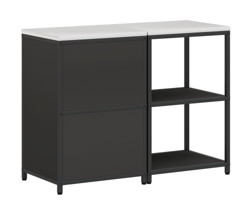 Virtuves Glabāšanas Komplekts 2 Pcs Melna 120 X 50 X 92 Cm Vidaxl