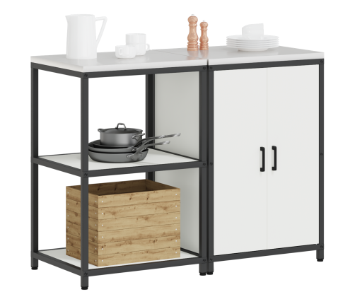 Virtuves Glabāšanas Komplekts 2 Pcs Balta 120 X 50 X 92 Cm Vidaxl