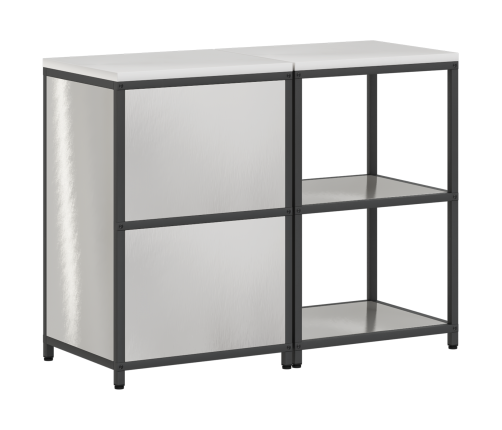 Virtuves Glabāšanas Komplekts 2 Pcs Sudrabs 120 X 50 X 92 Cm Vidaxl