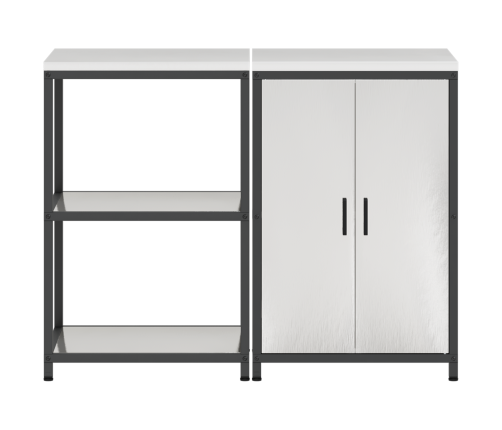 Virtuves Glabāšanas Komplekts 2 Pcs Sudrabs 120 X 50 X 92 Cm Vidaxl