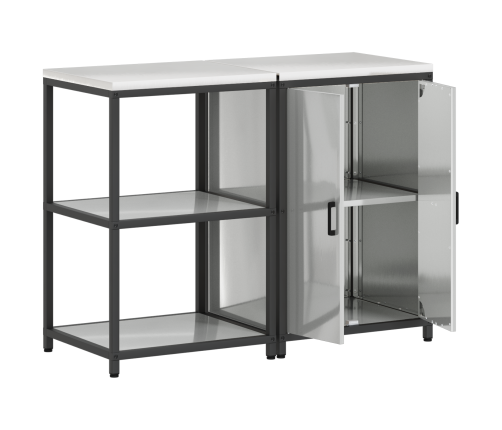 Virtuves Glabāšanas Komplekts 2 Pcs Sudrabs 120 X 50 X 92 Cm Vidaxl