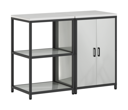 Virtuves Glabāšanas Komplekts 2 Pcs Sudrabs 120 X 50 X 92 Cm Vidaxl