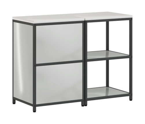 Virtuves Glabāšanas Komplekts 2 Pcs Sudrabs 120 X 50 X 92 Cm Vidaxl