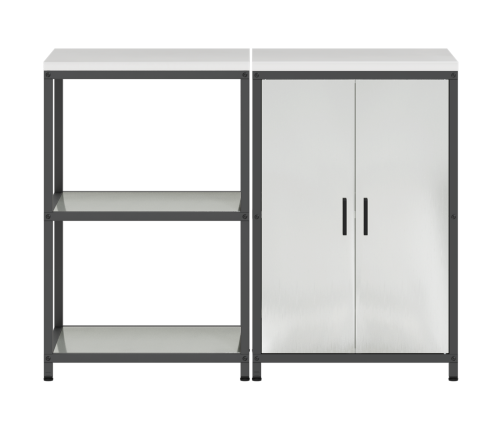 Virtuves Glabāšanas Komplekts 2 Pcs Sudrabs 120 X 50 X 92 Cm Vidaxl