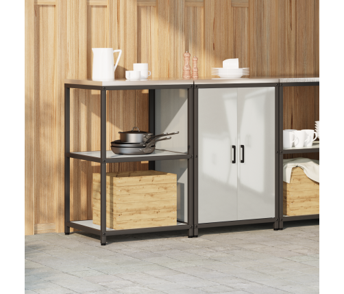 Virtuves Glabāšanas Komplekts 2 Pcs Sudrabs 120 X 50 X 92 Cm Vidaxl