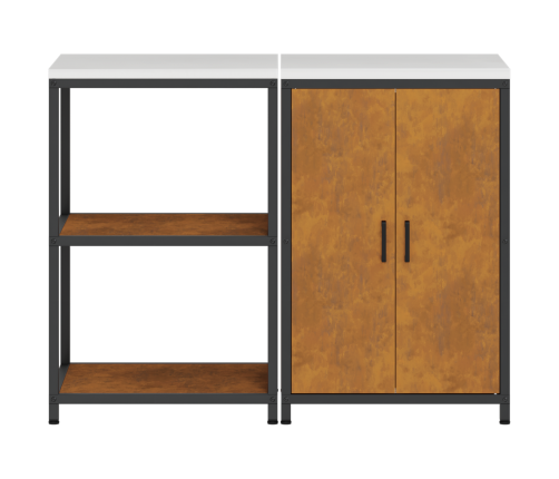 Virtuves Glabāšanas Komplekts 2 Pcs Rūsa 120 X 50 X 92 Cm Vidaxl