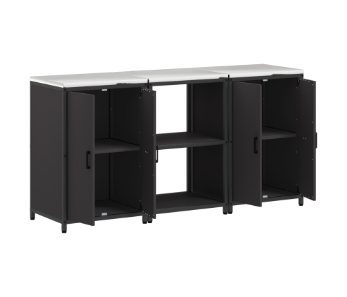 Virtuves Glabāšanas Komplekts 3 Pcs Melna 180 X 50 X 92 Cm Vidaxl