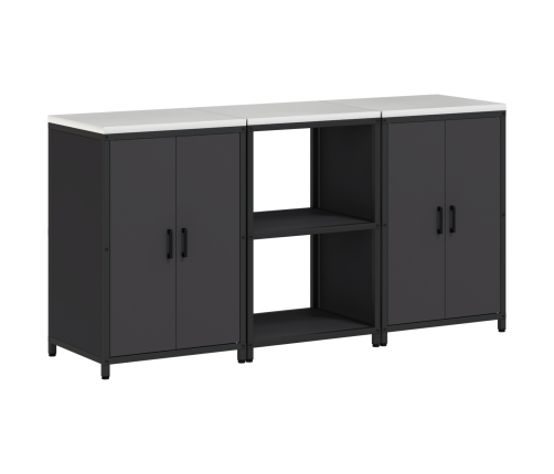 Virtuves Glabāšanas Komplekts 3 Pcs Melna 180 X 50 X 92 Cm Vidaxl