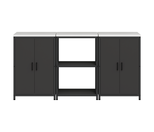 Virtuves Glabāšanas Komplekts 3 Pcs Melna 180 X 50 X 92 Cm Vidaxl