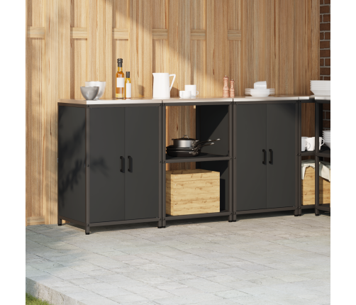 Virtuves Glabāšanas Komplekts 3 Pcs Melna 180 X 50 X 92 Cm Vidaxl