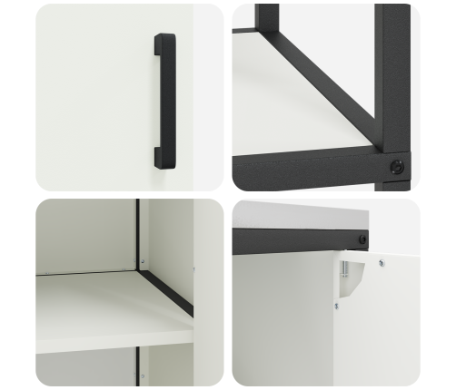 Virtuves Glabāšanas Komplekts 3 Pcs Balta 180 X 50 X 92 Cm Vidaxl