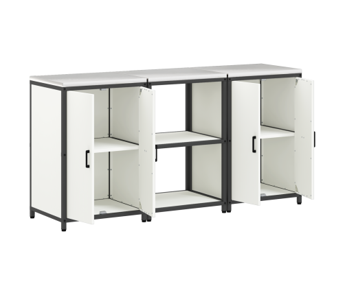 Virtuves Glabāšanas Komplekts 3 Pcs Balta 180 X 50 X 92 Cm Vidaxl