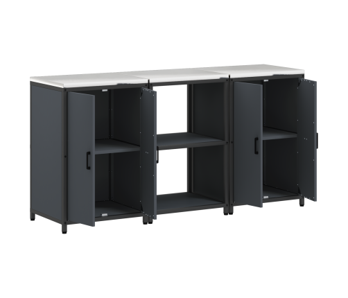 Virtuves Glabāšanas Komplekts 3 Pcs Antracīta 180 X 50 X 92 Cm Vidaxl