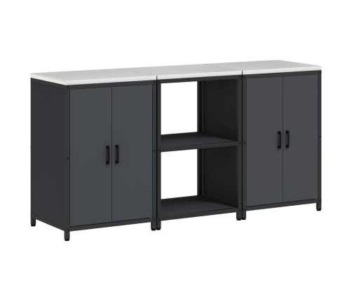 Virtuves Glabāšanas Komplekts 3 Pcs Antracīta 180 X 50 X 92 Cm Vidaxl