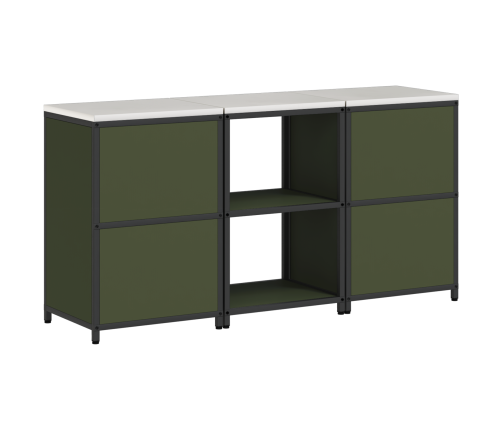 Virtuves Glabāšanas Komplekts 3 Pcs Olīvu Zaļš 180 X 50 X 92 Cm Vidaxl