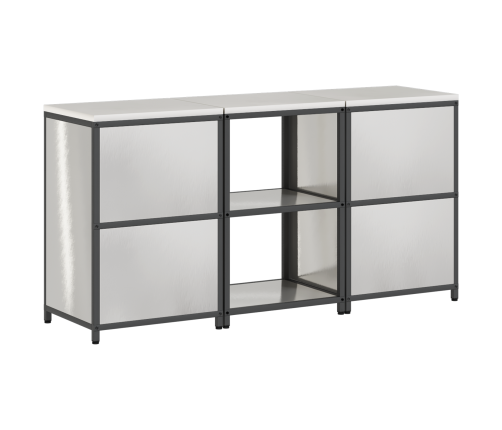 Virtuves Glabāšanas Komplekts 3 Pcs Sudrabs 180 X 50 X 92 Cm Vidaxl