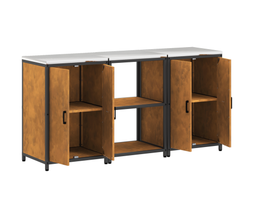 Virtuves Glabāšanas Komplekts 3 Pcs Rūsa 180 X 50 X 92 Cm Vidaxl