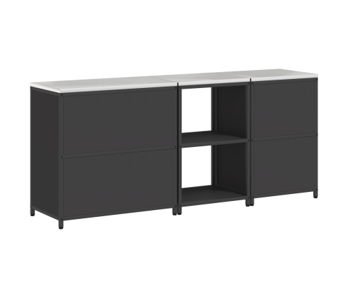 Virtuves Uzglabāšanas Komplekts 3 Pcs Melna 210 X 50 X 92 Cm Vidaxl