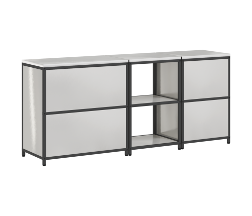 Virtuves Uzglabāšanas Komplekts 3 Pcs Sudrabs 210 X 50 X 92 Cm Vidaxl