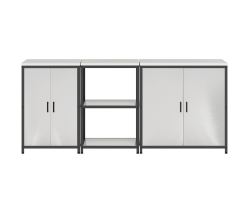 Virtuves Uzglabāšanas Komplekts 3 Pcs Sudrabs 210 X 50 X 92 Cm Vidaxl