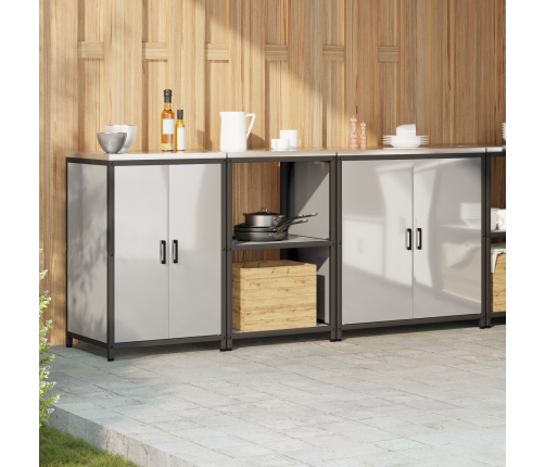 Virtuves Uzglabāšanas Komplekts 3 Pcs Sudrabs 210 X 50 X 92 Cm Vidaxl