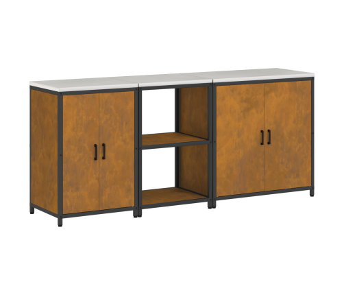 Virtuves Uzglabāšanas Komplekts 3 Pcs Rūsa 210 X 50 X 92 Cm Vidaxl