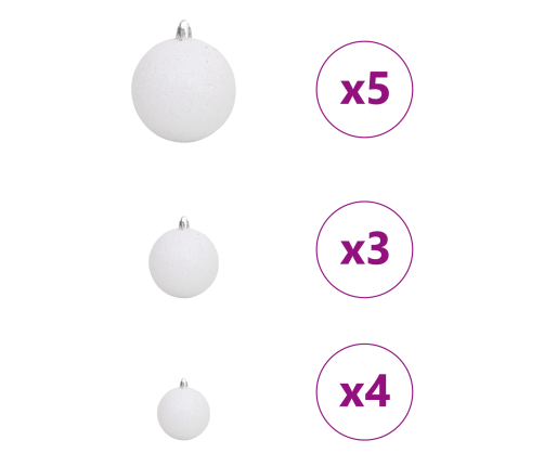 Ziemassvētku Koks Balta 150 Cm Pvc Vidaxl