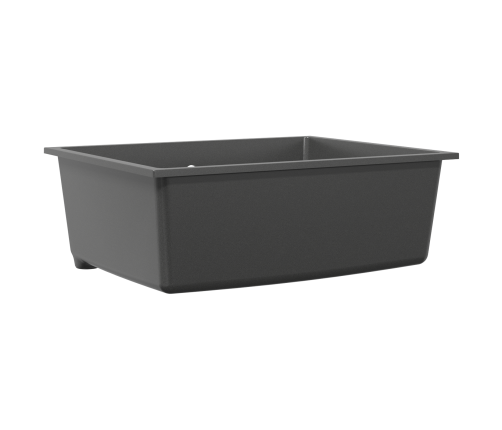 Virtuves Izlietne Ar Pārmērību Pelēkā Granītā Vidaxl