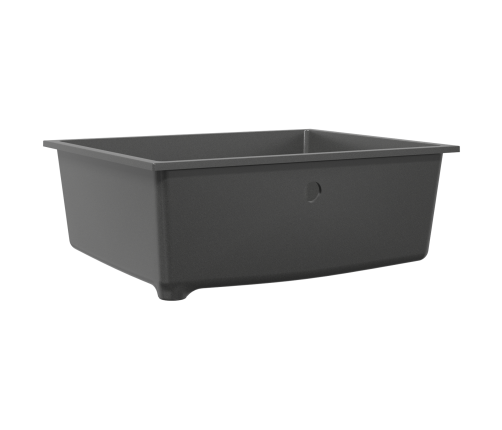 Virtuves Izlietne Ar Pārmērību Pelēkā Granītā Vidaxl