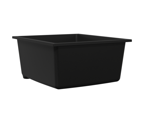 Virtuves Izlietne Ar Pārvades Caurumu No Melnā Granīta Vidaxl