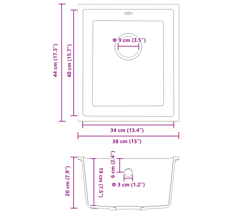 Virtuves Izlietne Bēša Granīta Vidaxl