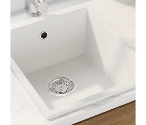 Virtuves Izlietne No Baltā Granīta Vidaxl