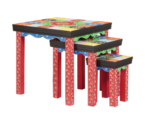 Virpuļgaldi 3 Gab. Ciets Koks Vidaxl