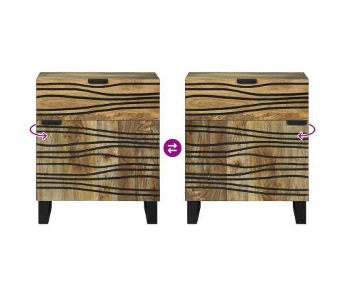 Vidaxl Naktsgaldiņš 50X33X60 Cm Cietais Mango Koks