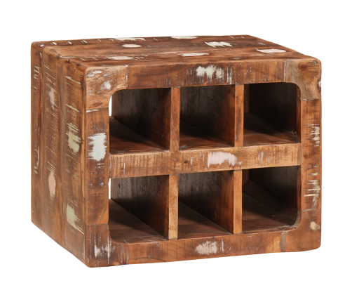 Vīna Plaukts Brūna 44 X 30 X 35 Cm Cietais Atjaunots Koks Vidaxl