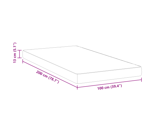 Matrači Balts 100 X 200 Cm 100% Poliestera Audums Vidaxl