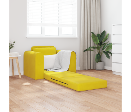 2-In-1 Dzeltenā Grīdas Dīvāna Gulta 98X71X83 Cm Sams Vidaxl