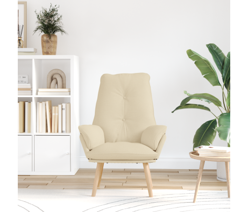 Atpūtas Krēsls Krēmkrāsas Audums Vidaxl