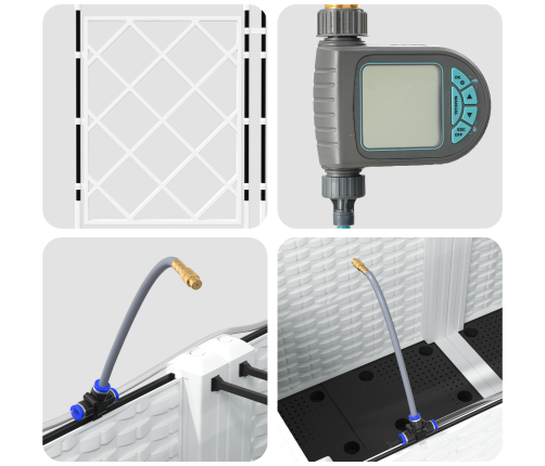 Dārza Stādītāji Ar Ūdens Apūdeņošanas Sistēmu 3 Gabali Baltā Krāsā Vidaxl