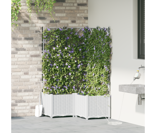 Dārza Stādītāji Ar Ūdens Apūdeņošanas Sistēmu 3 Gabali Baltā Krāsā Vidaxl