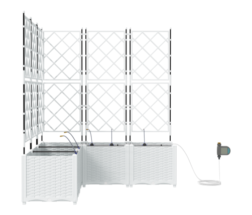 Dārza Stādītāji Ar Ūdens Apūdeņošanas Sistēmu 5 Gab. Balti Vidaxl