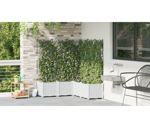 Dārza Stādītāji Ar Ūdens Apūdeņošanas Sistēmu 5 Gab. Balti Vidaxl