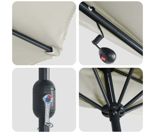 Vidaxl Dārza Puslietusargs Ar Alumīnija Stabu Bēšs 294 Cm