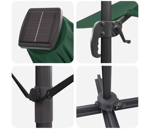 Zaļš Kantīlvers Lietussargs Zaļš Poliesteris, Metāls Liels Vidaxl