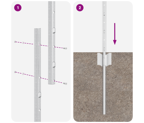 Žoga Stabi 10 Gab. U Formas Cinkots Tērauds 100 Cm Vidaxl