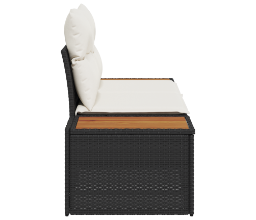 Divvietīgais Dārza Dīvāns Ar Uzglabāšanu Un Spilveniem Melnā Poli Ratanā Vidaxl