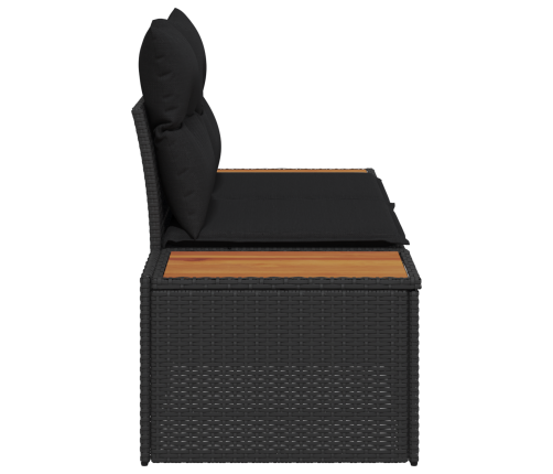 2-Vietīgs Dārza Dīvāns Ar Uzglabāšanu Un Spilveniem Melnā Poliratānā Vidaxl