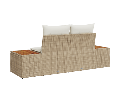 2-Vietīgs Dārza Dīvāns Ar Uzglabāšanu Un Spilveniem Bēšā Poliratanā Vidaxl