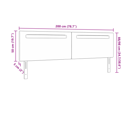 Gultas Galvgaļi Vienkāršs Dizains Kapučīno 200 Cm Mākslīgā Āda Vidaxl