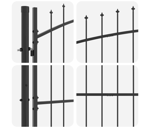 Vidaxl Dārza Vārti Ar Šķērsvirsmu Pelēki 125X400 Cm Tērauds